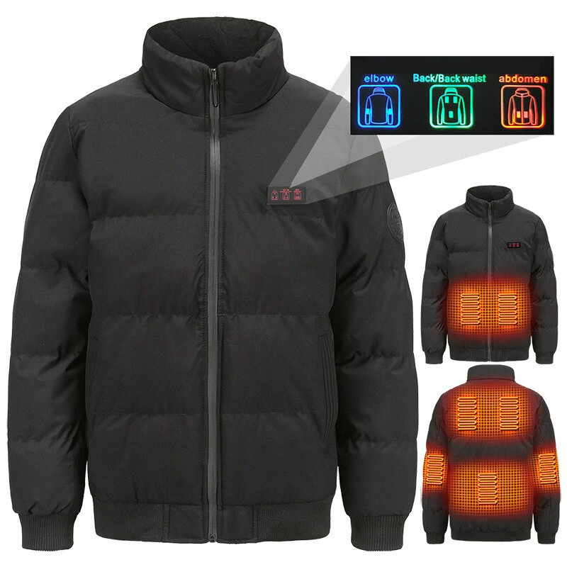 TENGOO HJ-07A Electric Heated Jacket - 7 Heating Areas, Thickening Thermal, Windbreaker, High Neck Coat for Winter Outdoor Sport — view 2