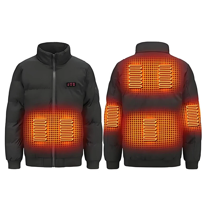 TENGOO HJ-07A Heating Jacket 7 Heated Areas Coat Jacket Three-speed Temperature Control Heated Windbreaker Thermal High Neck Coat for Winter Outdoor Sport — view 4