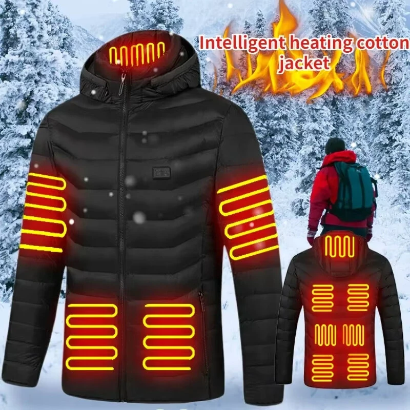 TENGOO HJ-11 Unisex Electric Heated Jacket - 11 Heating Areas,  3-Modes Adjustable, USB Charging, Thermal Hoodie Jacket for Winter Sport Skiing Cycling — view 2