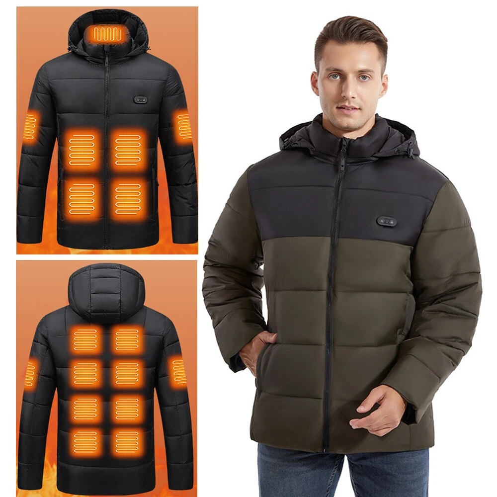 TENGOO HJ-15G Unisex Cotton-padded Heated Jacket - 15 Heating Areas, USB/DC Charging, Winter Electric Thermal Warm Jacket for Outdoor Hiking Camping — image 1