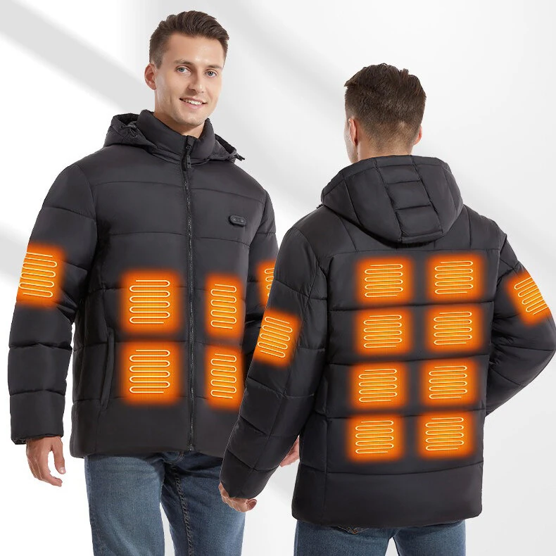 TENGOO HJ-15G Unisex Cotton-padded Heated Jacket - 15 Heating Areas, USB/DC Charging, Winter Electric Thermal Warm Jacket for Outdoor Hiking Camping — view 2
