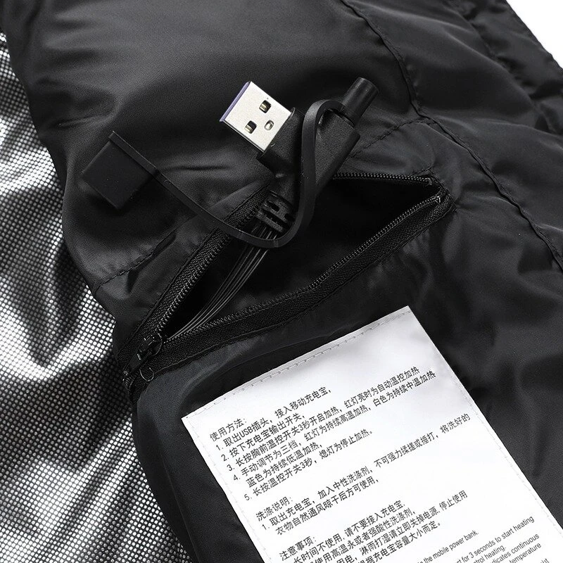 TENGOO HP-15 Uniex Heated Vest- 15 Areas Heating Temperature, with Digital Display, USB & DC Electric Thermal Clothing Winter Warm Vest Outdoor Sports Coat — view 10