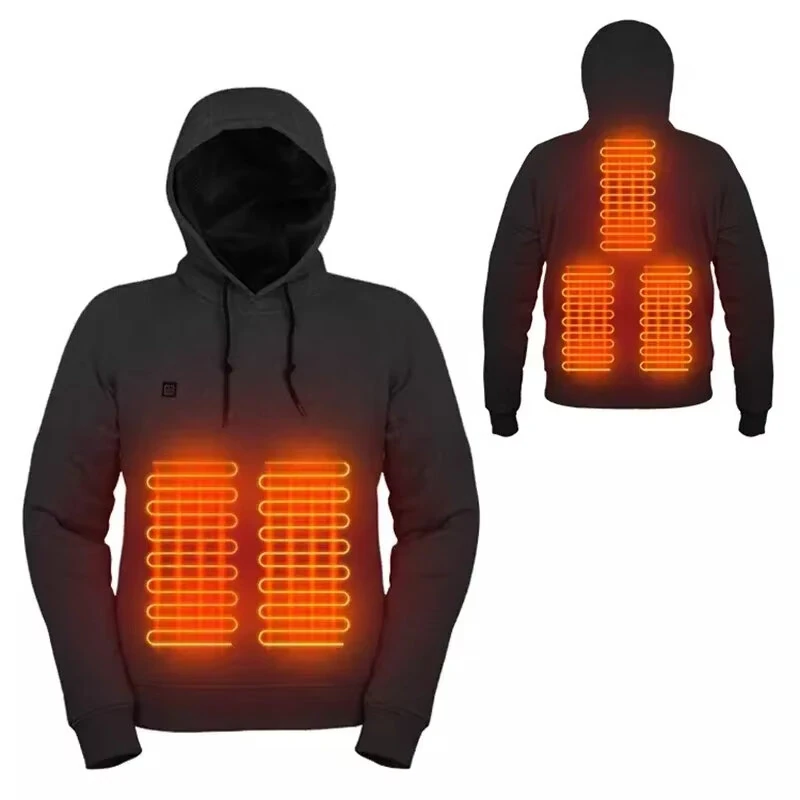 TENGOO HS05B Smart Heated Sweatshirt 5 Heating Areas Quick Heating USB Rechargeable Washable Safety Fashion Oversize Jacket for Winter Outdoors Keep Warm — view 2