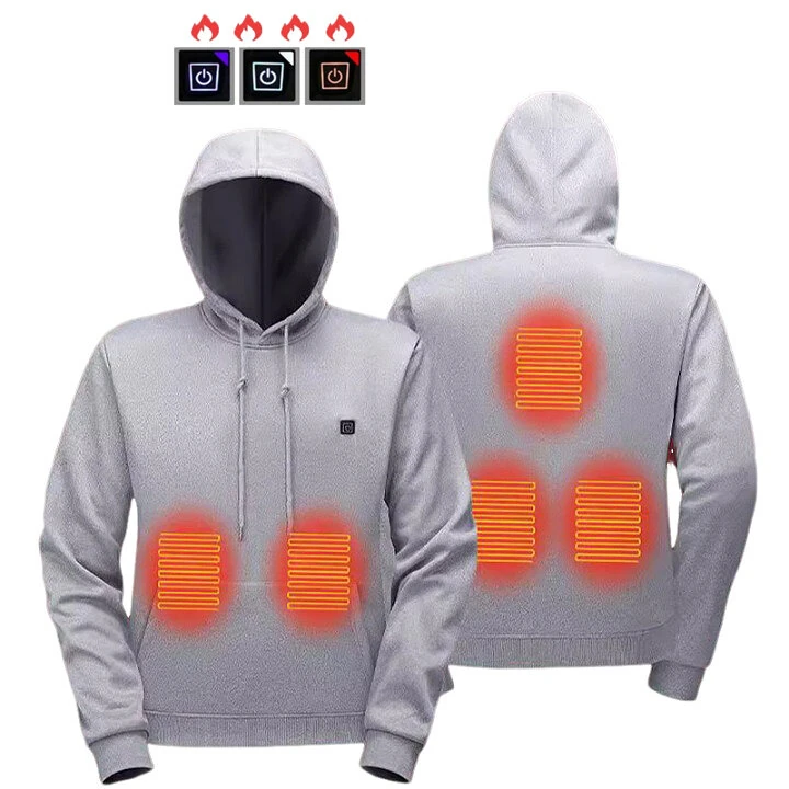 TENGOO HS05G Smart Heated Sweatshirt 5 Heating Areas Quick Heating USB Rechargeable Washable Safety Fashion Oversize Jacket — TENGOO