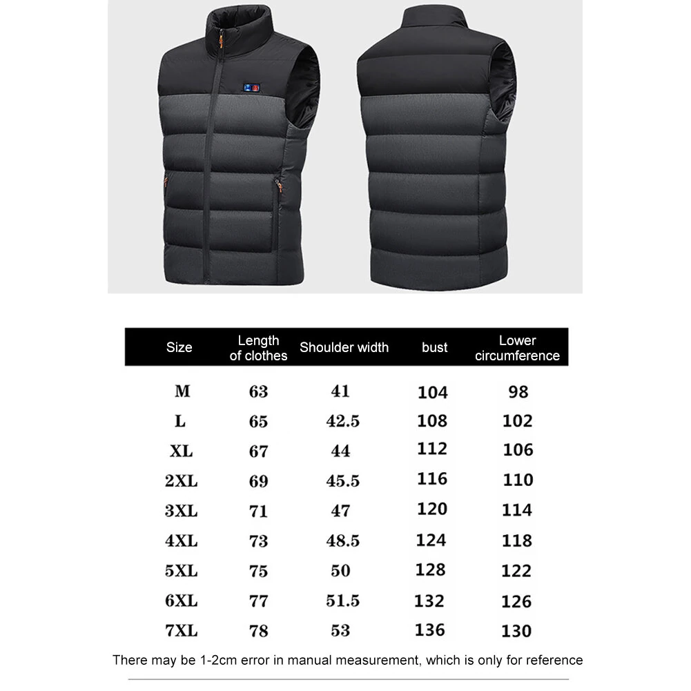 TENGOO HV-11 Heated Vest 11 Heating Areas Men Jacket Heated Winter Womens Electric Usb Heater Tactical Jacket Man Thermal Vest Body Warmer Coat — view 7