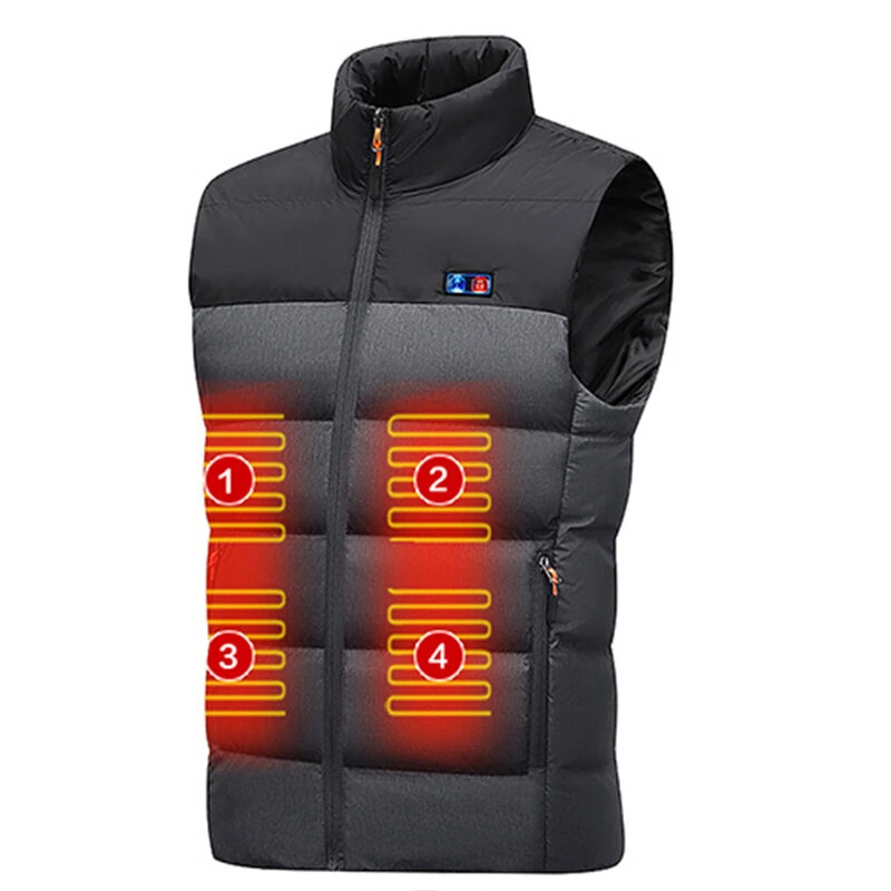 TENGOO HV-11 Heated Vest 11 Heating Areas Men Jacket Heated Winter Womens Electric Usb Heater Tactical Jacket Man Thermal Vest Body Warmer Coat — view 8