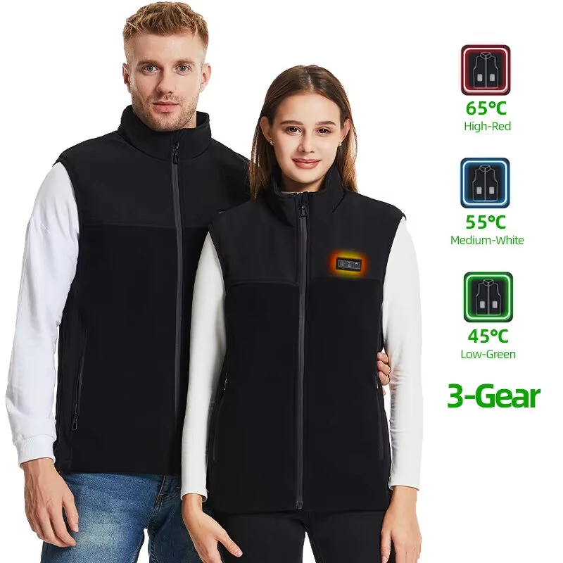 TENGOO HZ-13 13 Areas Heating Vest Zipper Adjustable Size 3-Gears Heated Jackets  USB Electric Thermal Clothing Winter Warm Vest Outdoor Heat Coat Clothing — view 3
