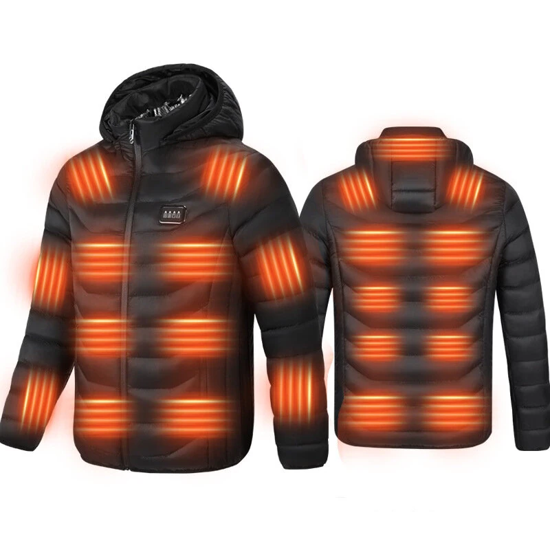 TENGOO HZ-23 23 Zones Heated Jacket - Four-control, USB Charging, Smart Thermal Warm Jacket Uniex Heated Hooded Coat Outdoor Sportswear — TENGOO