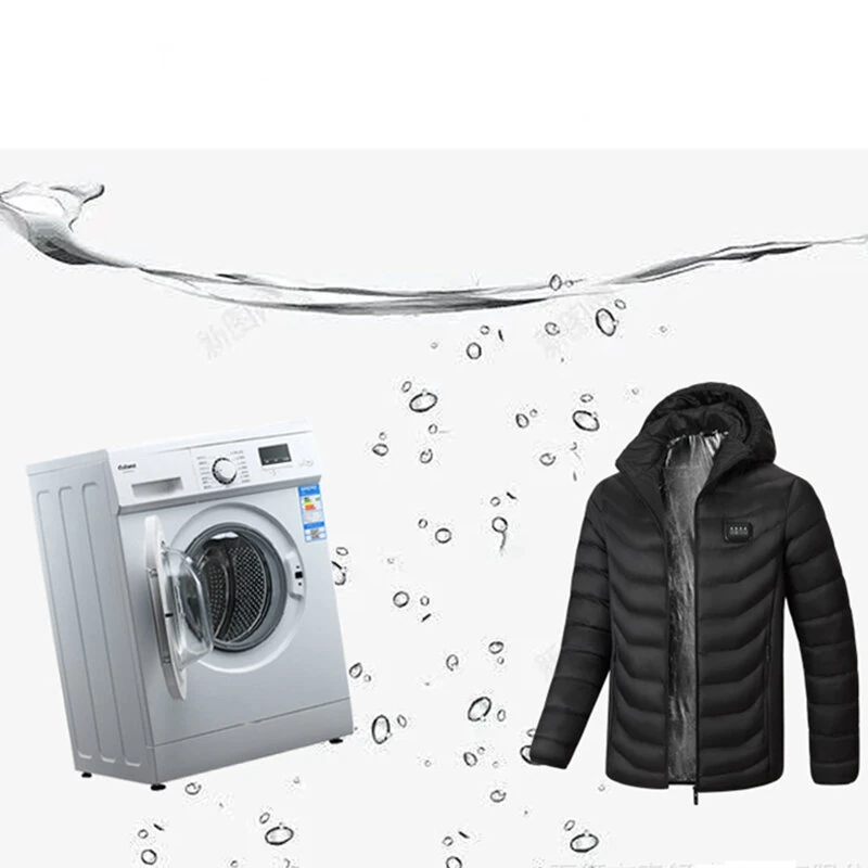 TENGOO HZ-23 23 Zones Heating Jacket Zipper Adjustable Size USB Charging Smart Thermal Warm Jacket Men's Heated Hooded Coat Outdoor Sportswear — view 7