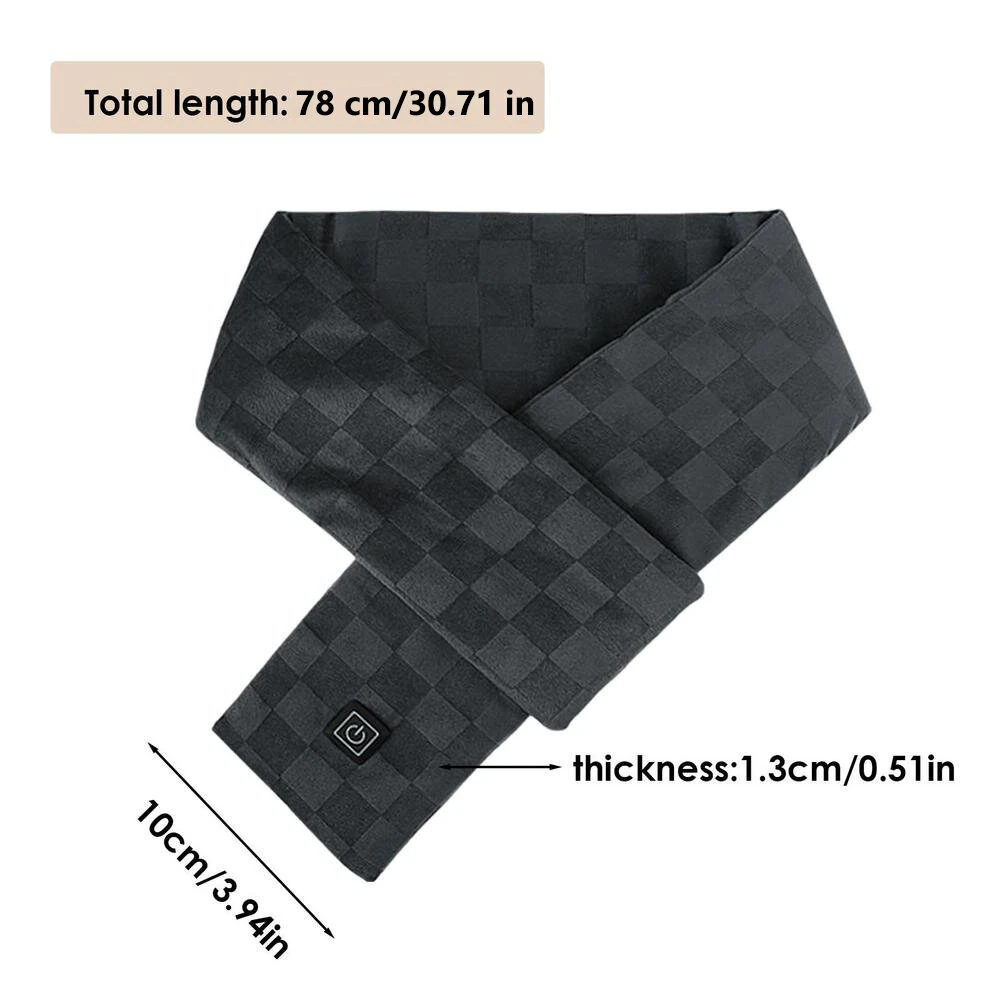 TENGOO Outdoor Warm Electric Heating Scarf Heating Pads 3 Gear Heating USB Heater Thermal Shawl Neck Brace Warm Bib For Women Men — view 10