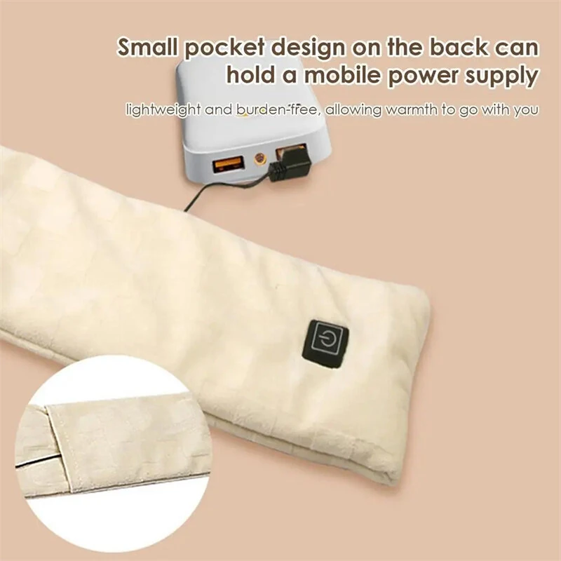 TENGOO Outdoor Warm Electric Heating Scarf Heating Pads 3 Gear Heating USB Heater Thermal Shawl Neck Brace Warm Bib For Women Men — view 5