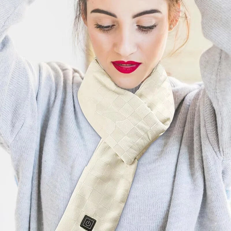 TENGOO Outdoor Warm Electric Heating Scarf Heating Pads 3 Gear Heating USB Heater Thermal Shawl Neck Brace Warm Bib For Women Men — view 7