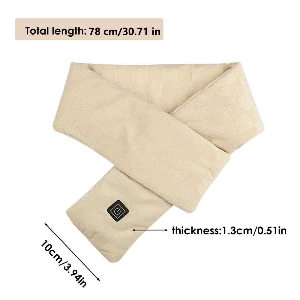 TENGOO Outdoor Warm Electric Heating Scarf Heating Pads 3 Gear Heating USB Heater Thermal Shawl Neck Brace Warm Bib For Women Men — view 8