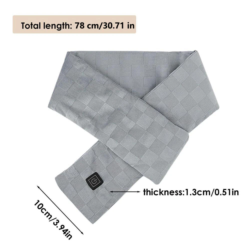 TENGOO Outdoor Warm Electric Heating Scarf Heating Pads 3 Gear Heating USB Heater Thermal Shawl Neck Brace Warm Bib For Women Men — view 9