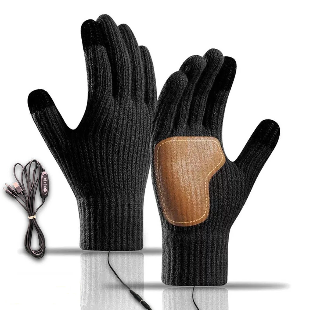 TENGOO Touchscreen USB Heated Gloves Warm Adjustable Temperature Anti-Slip Thicken Cycling Glove for Outdoor Camping Hiking