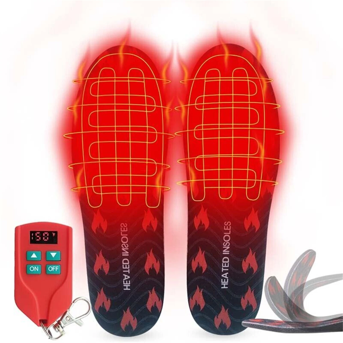 TENGOO Unisex Electric Heated Boot Insoles - Wireless Remote, 60s Heating, USB Rechargeable, Waterproof, Built-in Battery, Winter Thermal Insole Foot for Outdoor — image 1