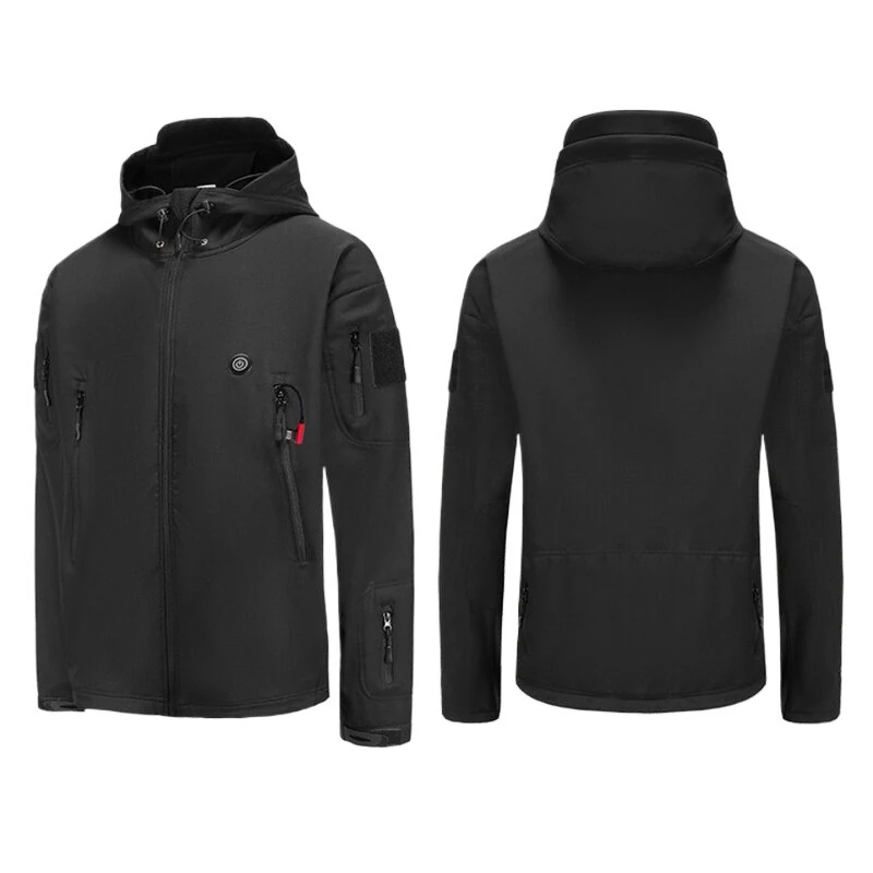 TENGOO Unisex Heated Jacket - 7 Heating Zones, 3-Level Temperature Control, Windbreaker Thermal, High Neck Hooded Coat for Winter Outdoor Sport — view 8
