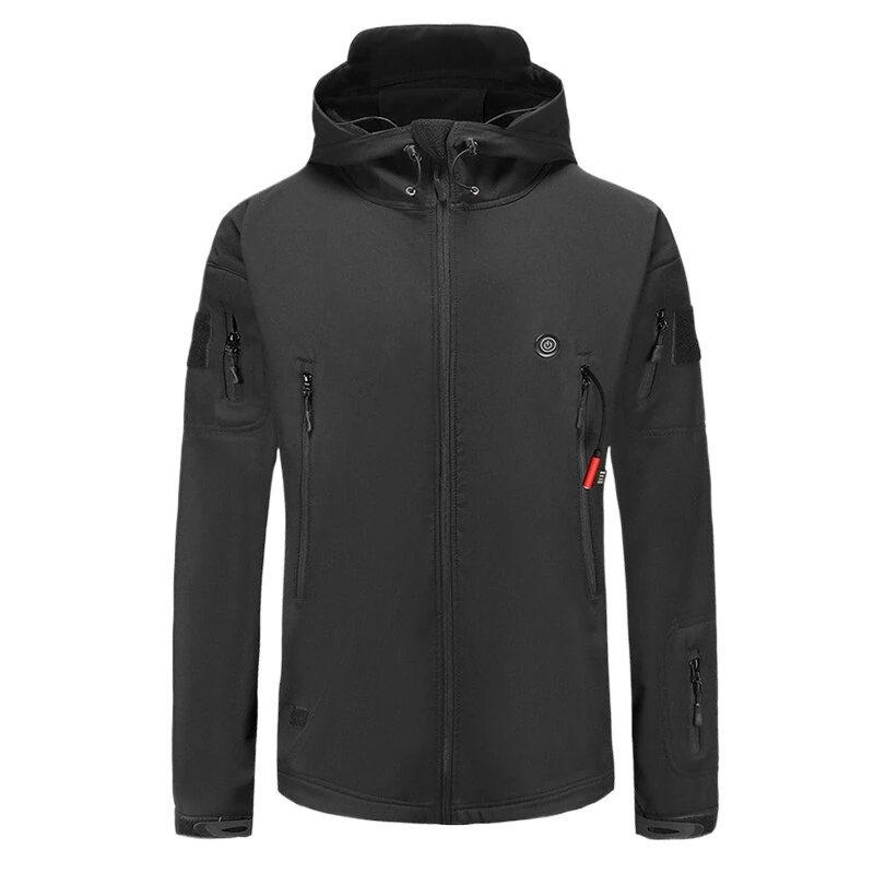 TENGOO Unisex Heated Jacket - 7 Heating Zones, 3-Level Temperature Control, Windbreaker Thermal, High Neck Hooded Coat for Winter Outdoor Sport — view 9