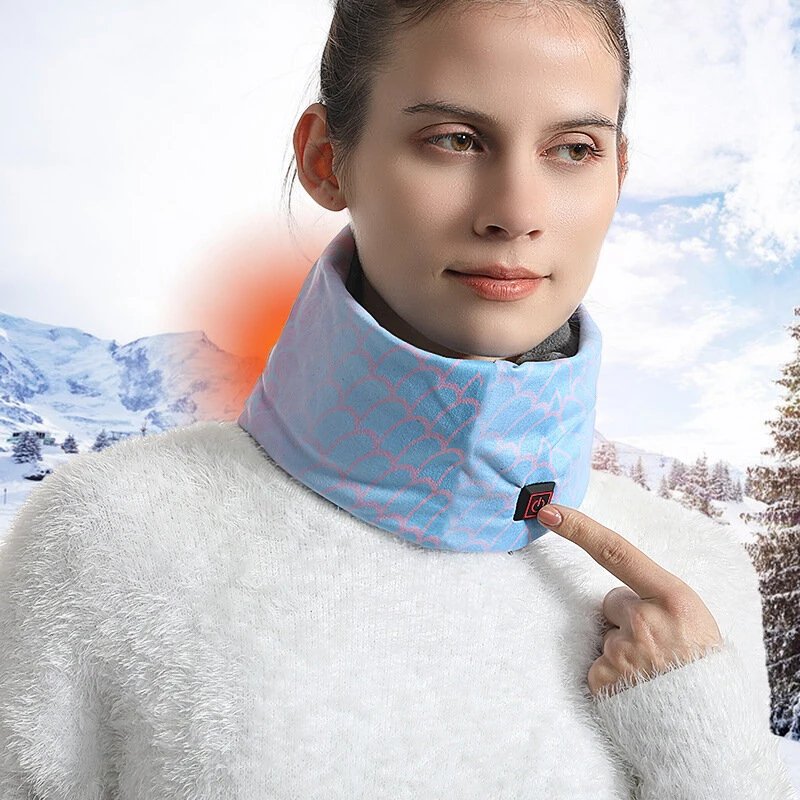 TENGOO USB Charging Electric Heated Neck Scarf 3 Gears Adjustable Intelligent Winter Warm Neckerchief Plush Collar for Men Women — view 6