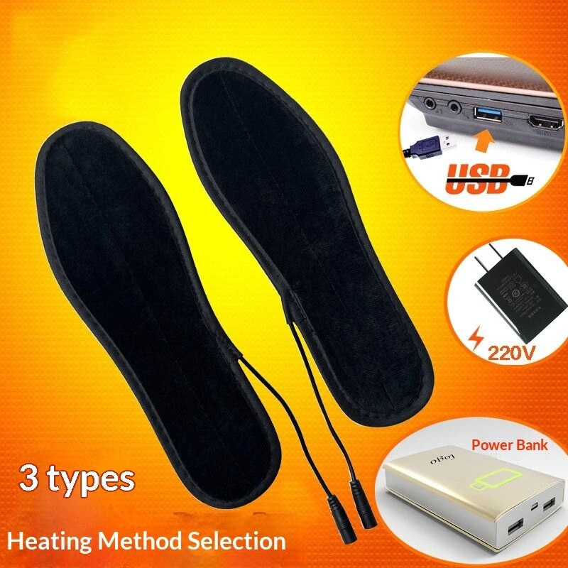 TENGOO USB Charging Heated Insoles Cuttable Washable Winter Warm Electric Feet Warmer Insoles with 3 Heating Methods for Motorcycle Cycling Skiing Hiking Supplies — view 2