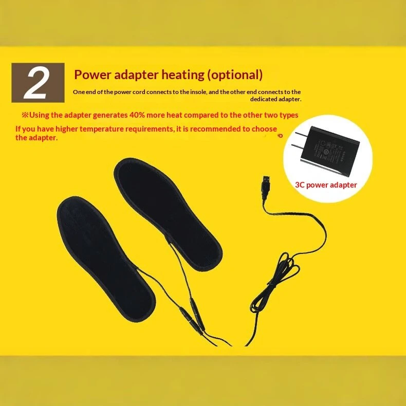 TENGOO USB Charging Heated Insoles Cuttable Washable Winter Warm Electric Feet Warmer Insoles with 3 Heating Methods for Motorcycle Cycling Skiing Hiking Supplies — view 5