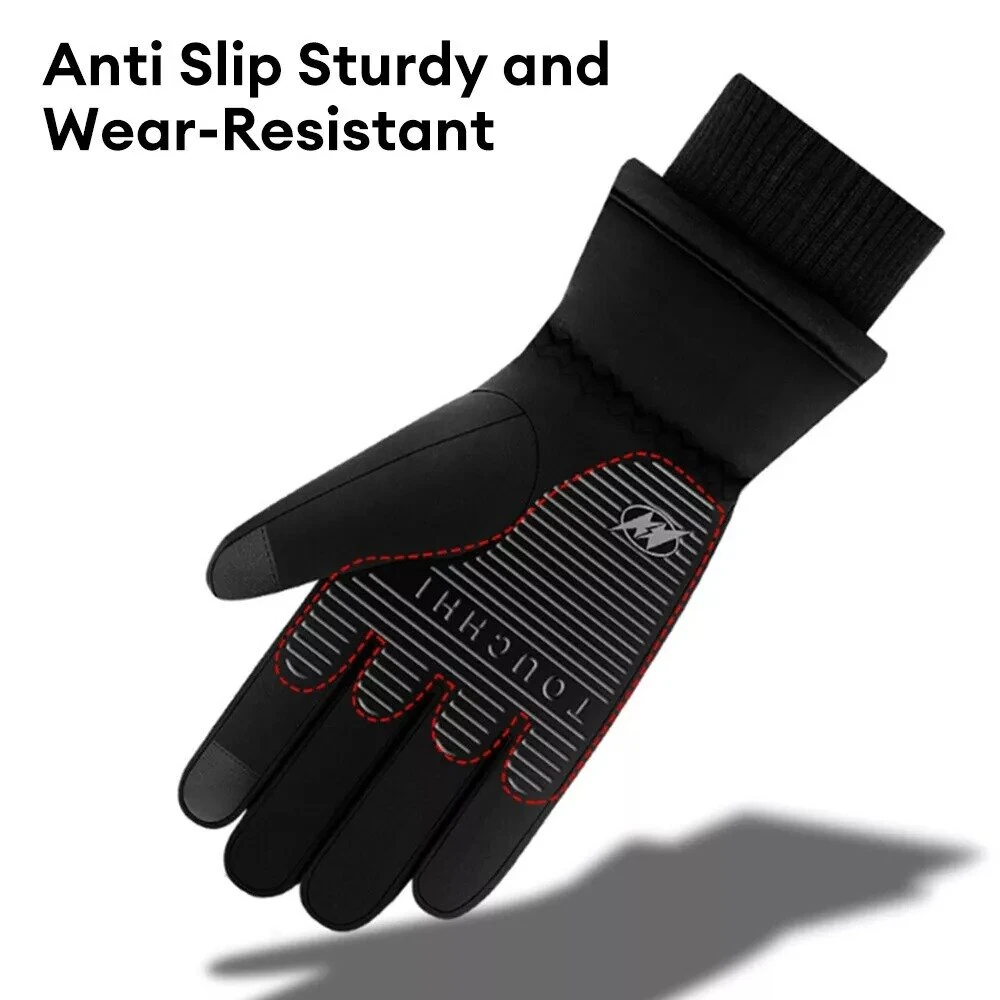 TENGOO USB Heated Gloves for Men Cycling Gloves Winter Waterproof Cold Padded Thickened Touch Screen Gloves Charging Heating Warm Gloves Outdoor Camping Skiing Motorcycle Gloves — view 8