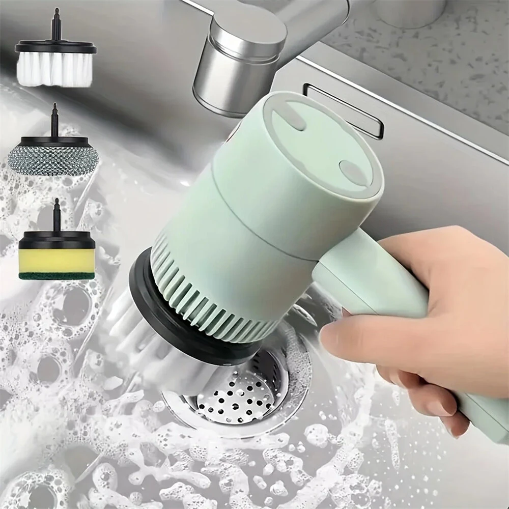Tevorex 1200mAh Electric Cleaning Brush Household Toilet Cleaning Artifact Handheld Kitchen Wireless Convenient Dishwasher Home Supplies — view 5