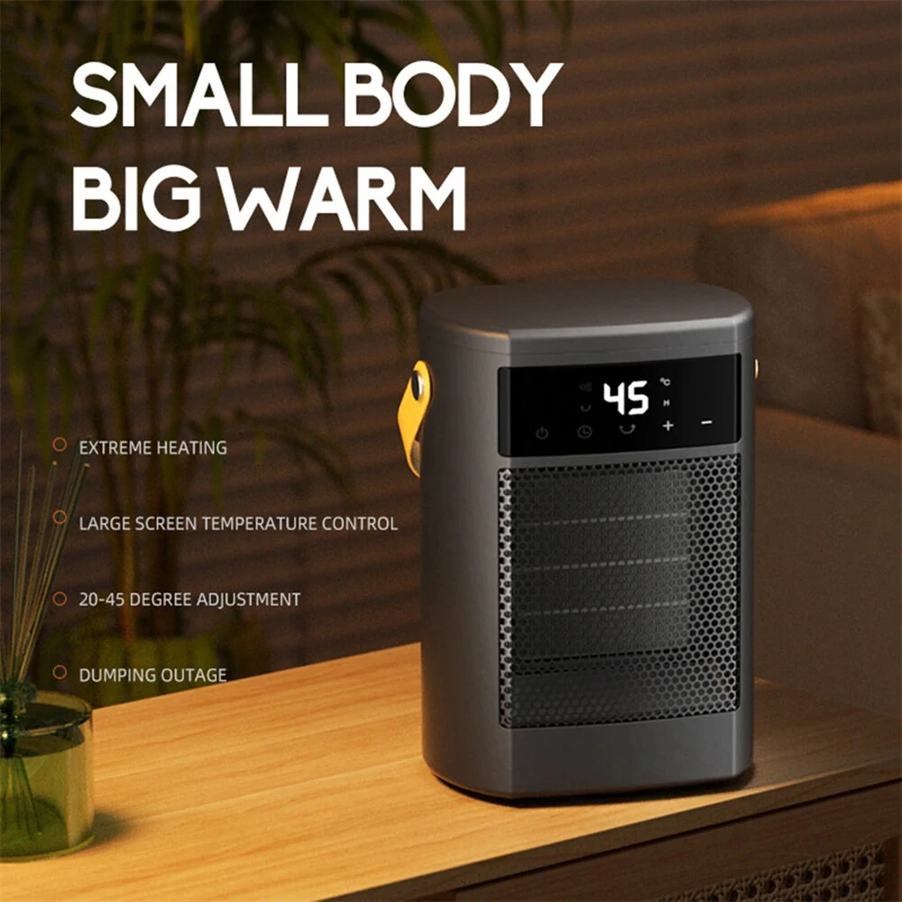 Tevorex 1500W Desktop Space Heater with Digital Display Quiet Rapid Heating, High-Power PTC Warm Fan for Home & Office — view 7