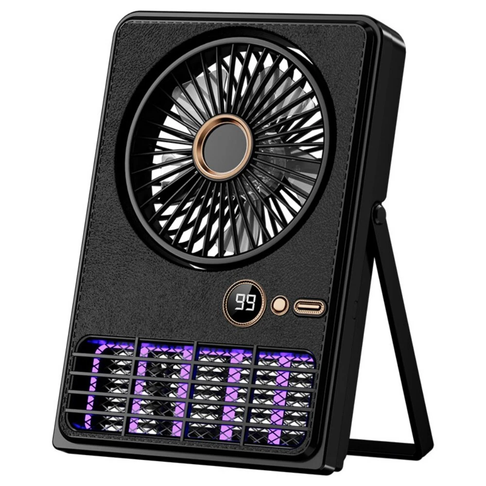 Tevorex 2-in-1 Portable Electric Mosquito Killer Fan Light 5 Speed Adjustable 2000V High Power EV Shock 3000mAh Large Battery Rechargeable Foldable Bug Zapper Lamp with LED Digital Display for Indoor Outdoor — image 1