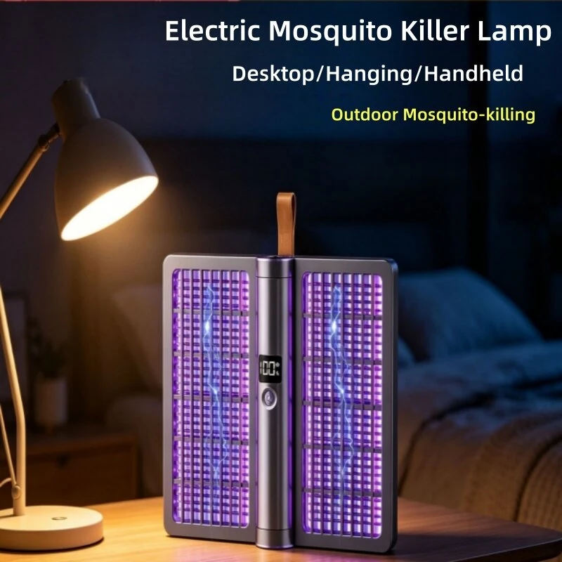 Tevorex 2500V Electric Mosquito Swatter with LED Display UV Bug Zapper USB Rechargeable Foldable Handheld Mosquito Killer — view 2