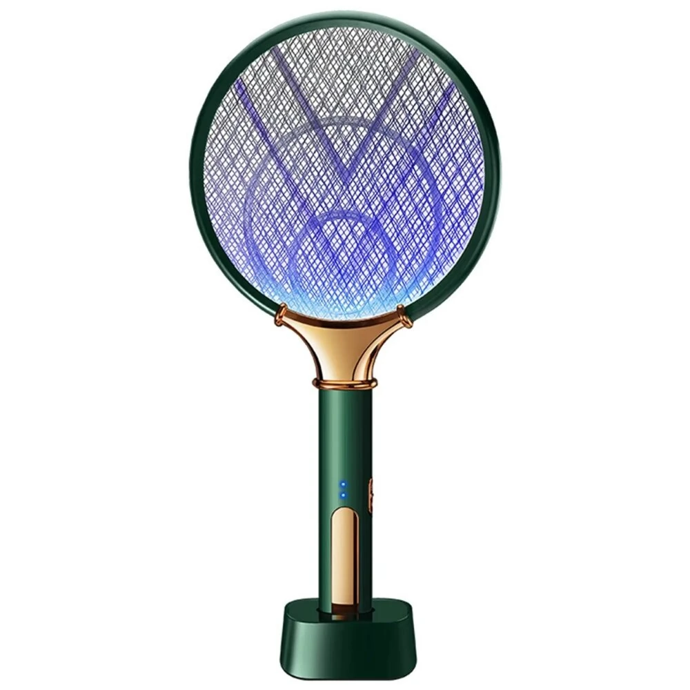Tevorex 3000V Electric Mosquito Swatter 3-Layer Power Grid Dual Function Auto-Mosquito Attraction USB Fast Charging Portable Fly Killer Device with LED Light for Indoor Outdoor Use — Tevorex