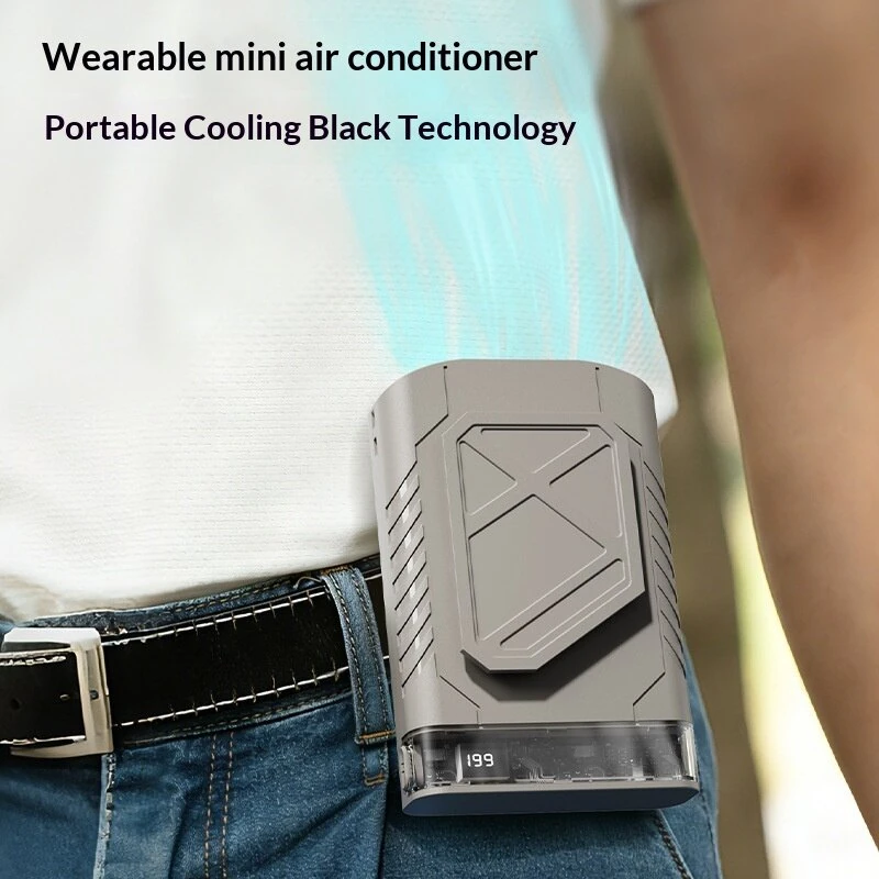 Tevorex 3600mAh Multifunctional Portable Waist-mounted Fan 199 Levels High-Speed Adjustable Dual Charging Option USB Rechargeable with Digital Display for Outdoor Use — view 4