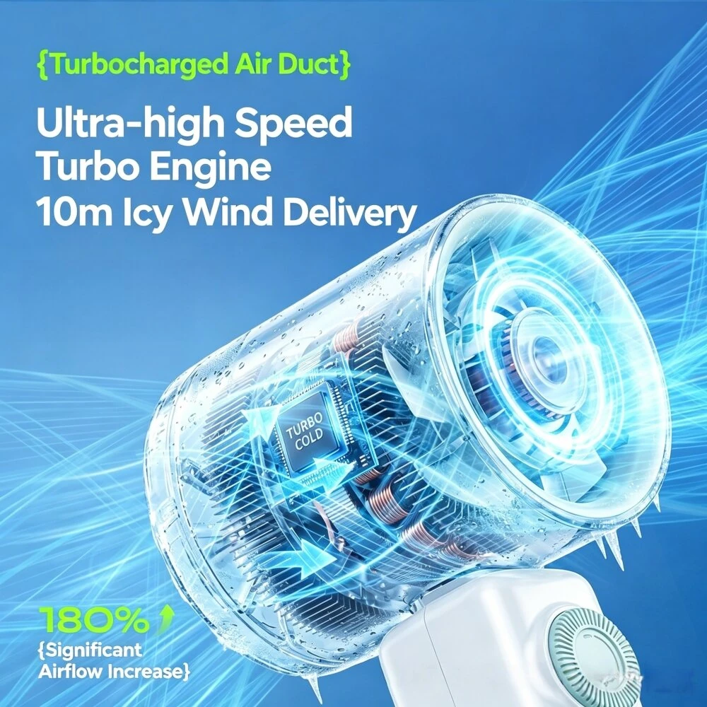 Tevorex 4000mAh Handheld Cooling Fan 199 Gears Speed Adjustable Long Battery 2-In-1 Rechargeable Portable Desktop Fan with LED Display for Indoor Outdoor — view 4