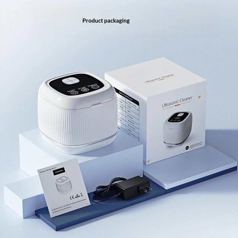 Tevorex 48KHZ High-Frequency Ultrasonic Cleaning Machine 200ml Capacity Three-Level Time Setting UVC Household Ultrasonic Cleaner for Denture Jewelry Pacifier — view 6