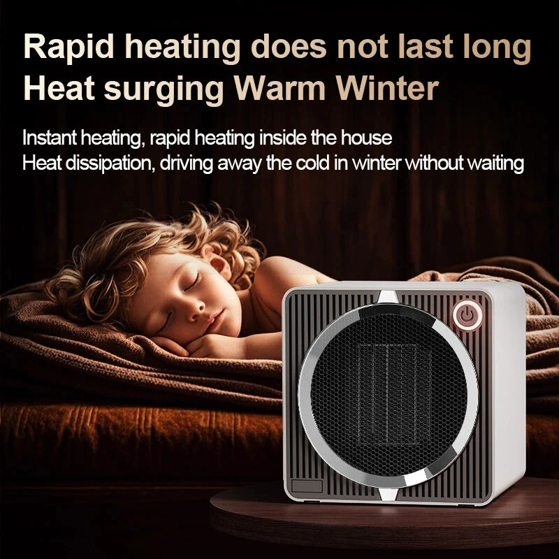 Tevorex 500W PTC Portable Space Heater, Fast Heating Warm Air Blower with 180° Wide-Angle Airflow, Ultra-Quiet Operation, Smart Temperature Control & Tip-Over Protection — view 10