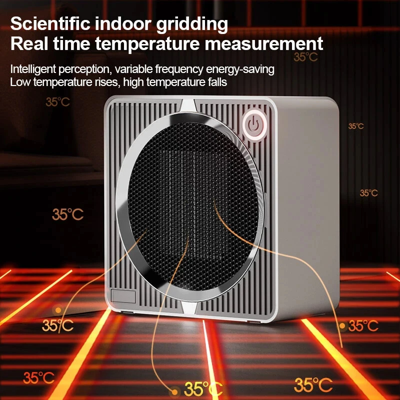 Tevorex 500W PTC Portable Space Heater, Fast Heating Warm Air Blower with 180° Wide-Angle Airflow, Ultra-Quiet Operation, Smart Temperature Control & Tip-Over Protection — view 6