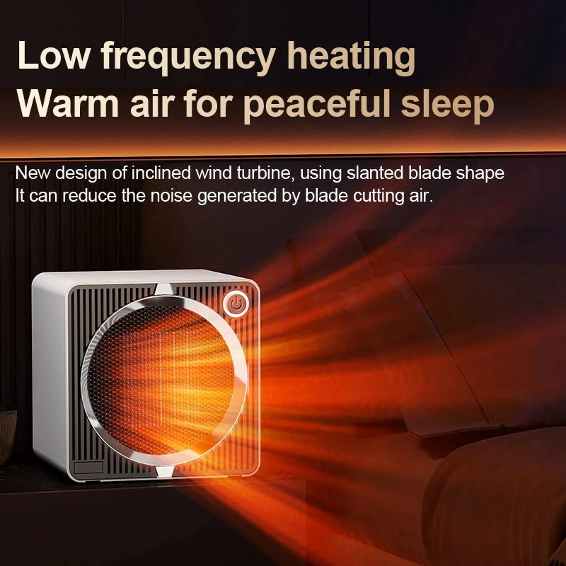 Tevorex 500W PTC Portable Space Heater, Fast Heating Warm Air Blower with 180° Wide-Angle Airflow, Ultra-Quiet Operation, Smart Temperature Control & Tip-Over Protection — view 8