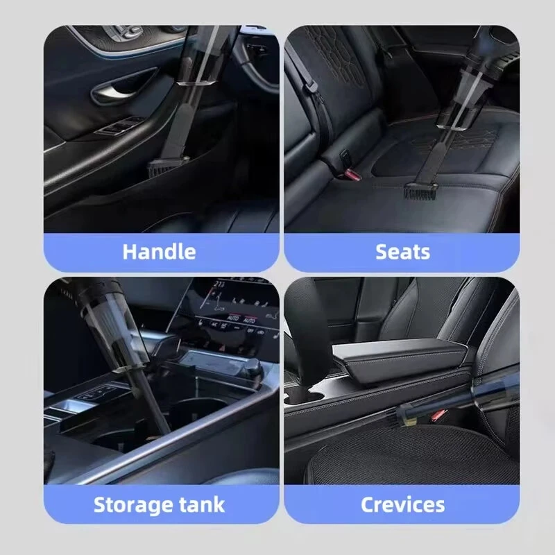 Tevorex A6 Car Multifunctional Vacuum Cleaner with Power Display Replaceable Suction Head Handheld Powerful Suction Rechargeable Car and Home Small Cordless Vacuum Cleaner — view 5