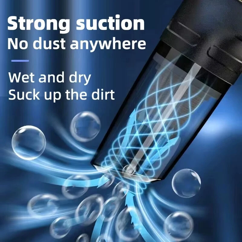 Tevorex A6 Car Multifunctional Vacuum Cleaner with Power Display Replaceable Suction Head Handheld Powerful Suction Rechargeable Car and Home Small Cordless Vacuum Cleaner — view 6
