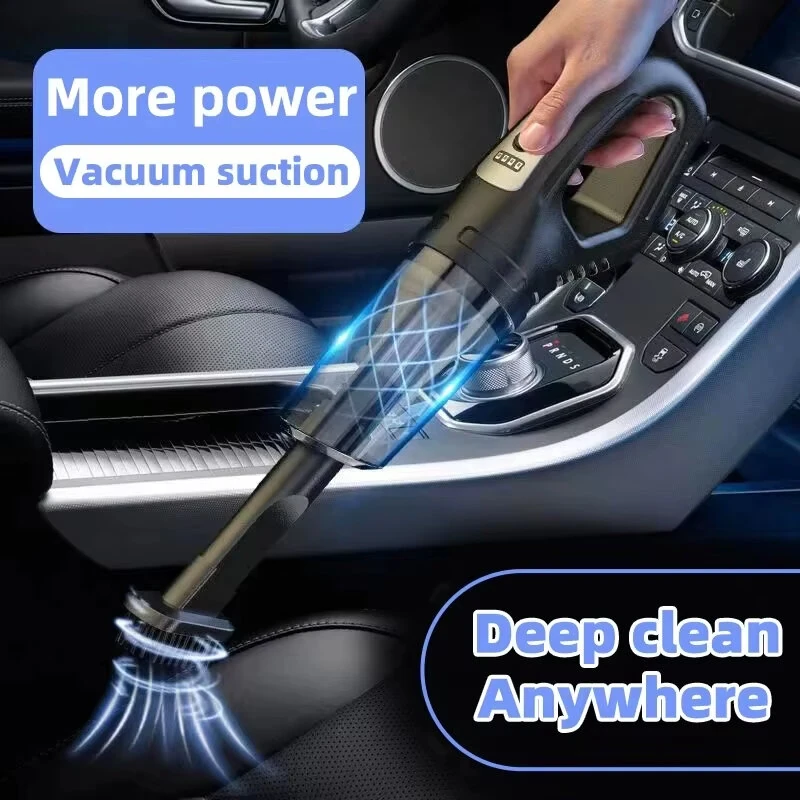 Tevorex A6 Car Multifunctional Vacuum Cleaner with Power Display Replaceable Suction Head Handheld Powerful Suction Rechargeable Car and Home Small Cordless Vacuum Cleaner — view 7