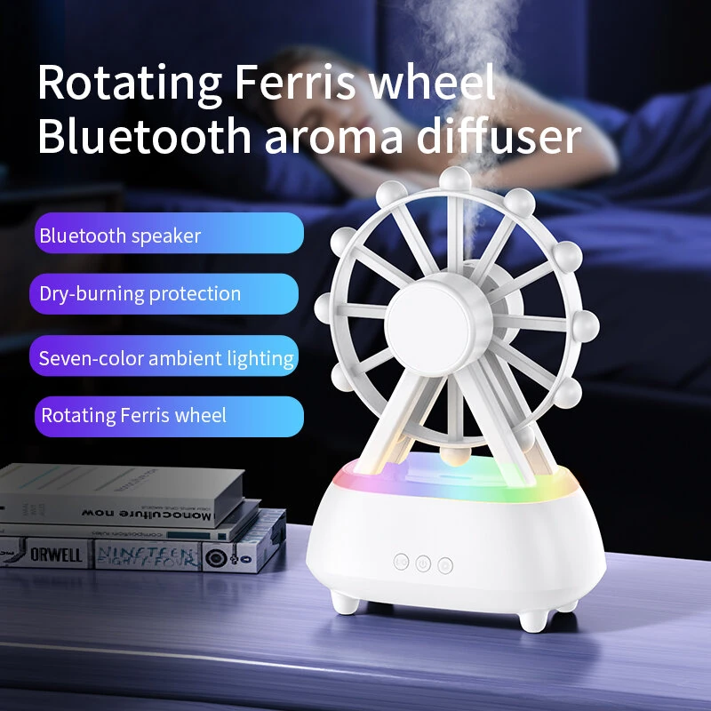 Tevorex Colorful Aromatherapy Humidifier Essential Oil Diffuser with bluetooth Speaker RGB Night Light 300ml Quiet Operation for Bedroom Desktop Home Office — view 2