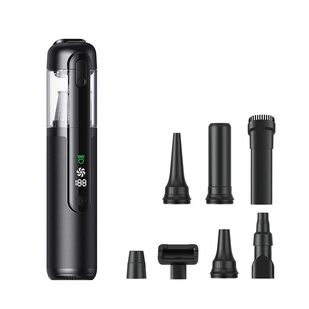 Tevorex Cordless Handheld Car Vacuum with Green Light,16000PA Suction,USB Rechargeable, Brushless Motor, Digital Display, Blow & Suction — image 1