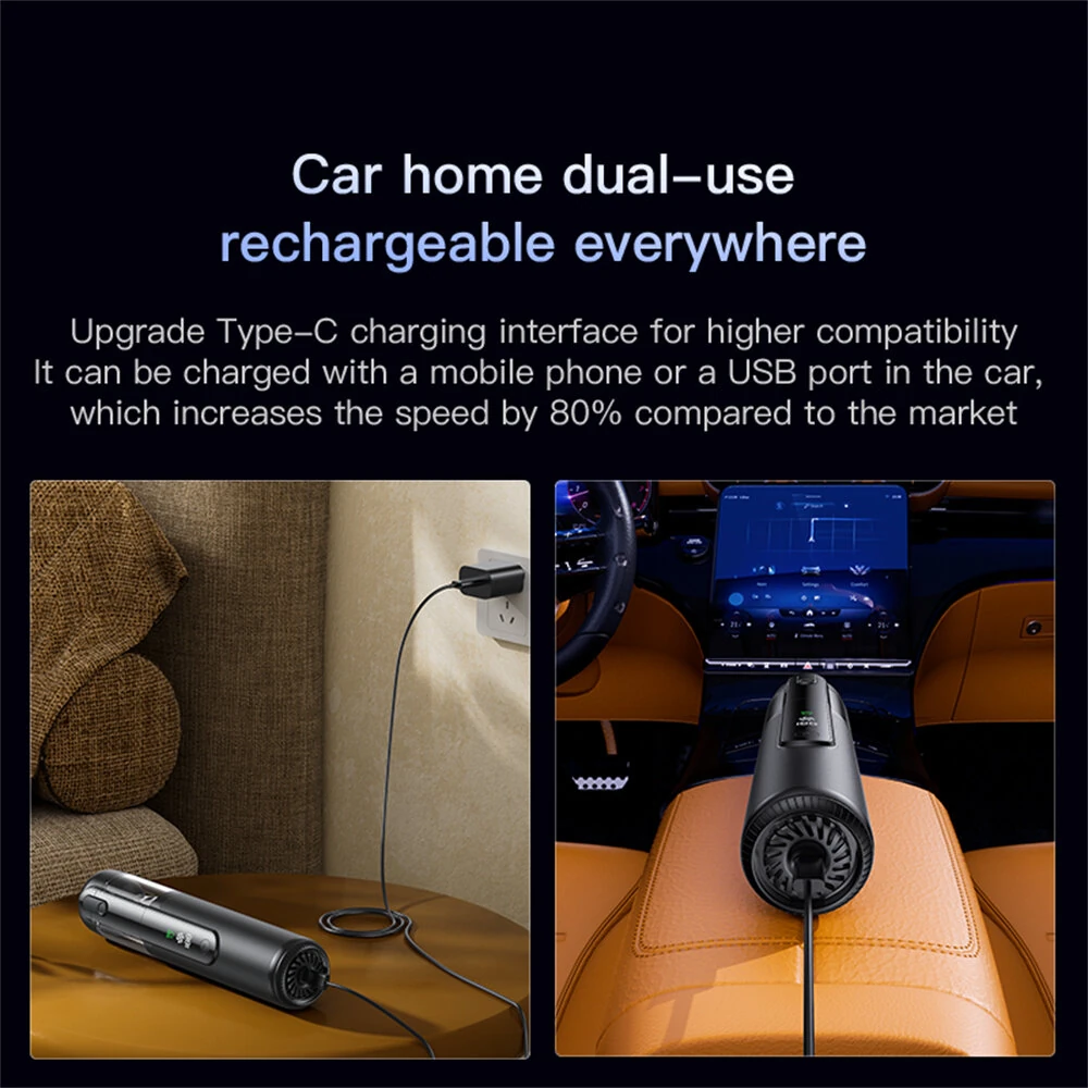 Tevorex Cordless Handheld Car Vacuum with Green Light,16000PA Suction,USB Rechargeable, Brushless Motor, Digital Display, Blow & Suction — view 10