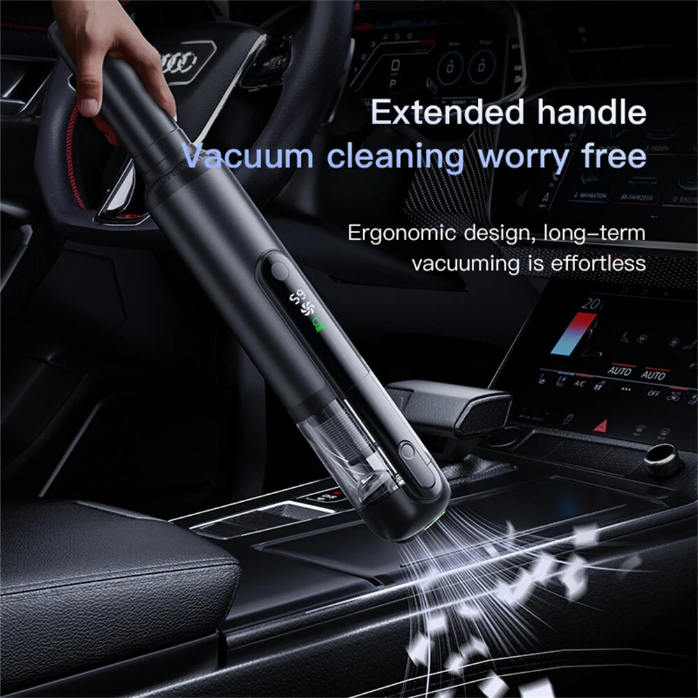 Tevorex Cordless Handheld Car Vacuum with Green Light,16000PA Suction,USB Rechargeable, Brushless Motor, Digital Display, Blow & Suction — view 9
