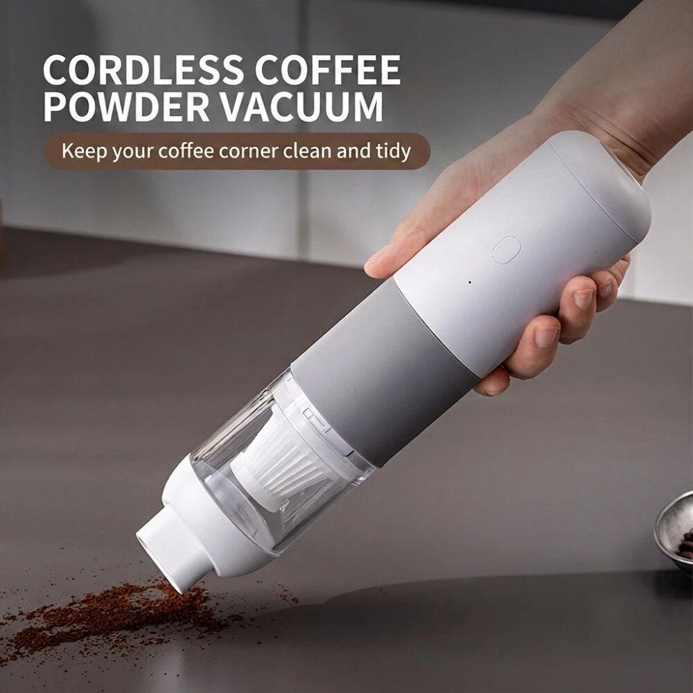 Tevorex Cordless Handheld Coffee Powder Vacuum Cleaner 6000Pa Strong Suction 130ml Dust Capacity Fast Charging Portable Mini Vacuum Cleaner for Home Office Cleaning — view 2