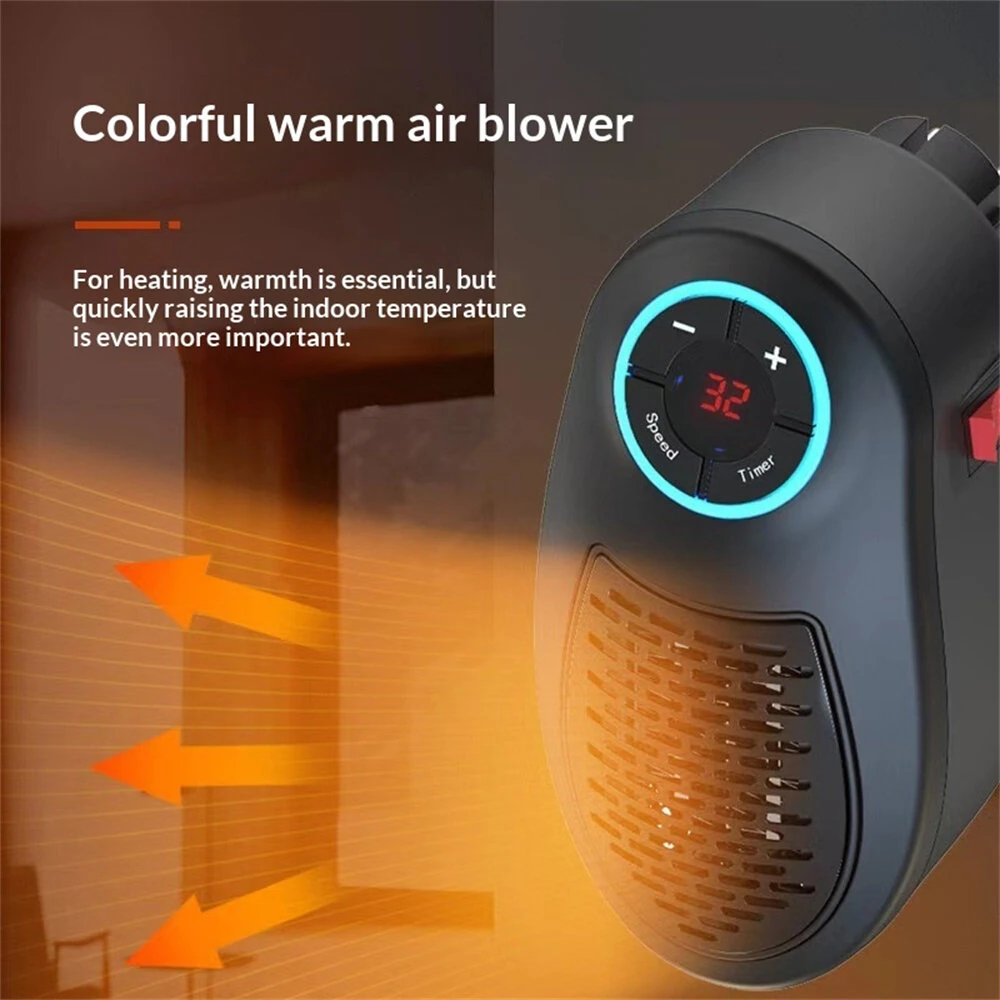Tevorex Desktop PTC Ceramic Heater with Remote Control Portable Fast-Heating Space Heater for Home & Office — view 7