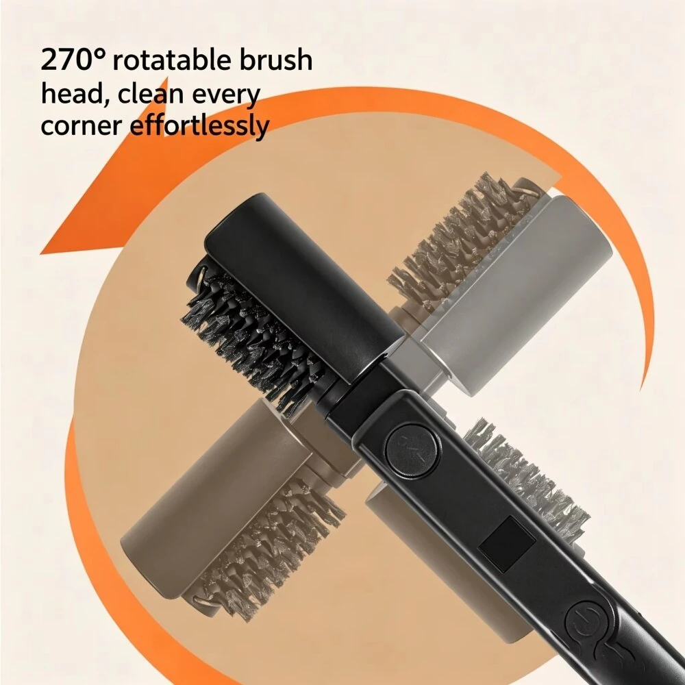 Tevorex Electric BBQ Grill Cleaning Brush with LCD Display 270° Brush Head Adjustable 50dB Quiet Operation USB Rechargeable Portable Cleaning Brush — view 4