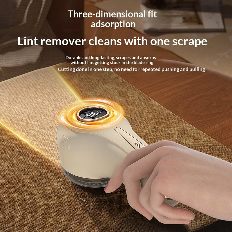 Tevorex Electric Fabric Shaver Lint Remover with UV Sterilization LED Display 6-Blade Clothes Shaver Type-C Rechargeable for Sweaters — view 4