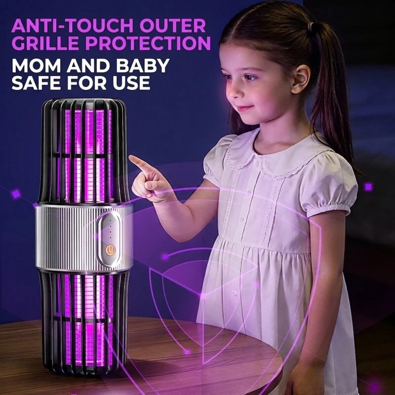 Tevorex Electric UV Mosquito Killer Lamp USB Rechargeable 2 in 1 Portable Bug Zapper for Indoor Outdoor — view 3