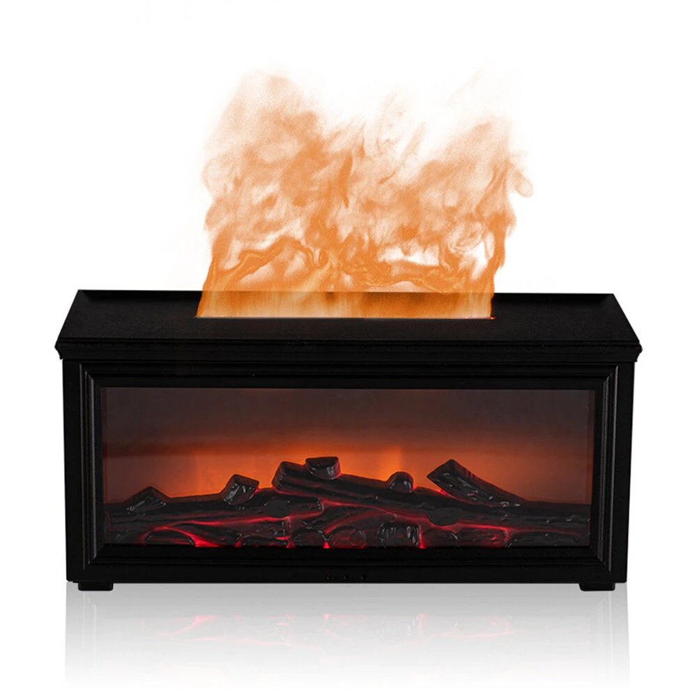 Tevorex Fireplace Aromatherapy Machine 3D Simulation Flame Ambient Light Small Household Wood Grain Air Humidifier Fireplace — image 1
